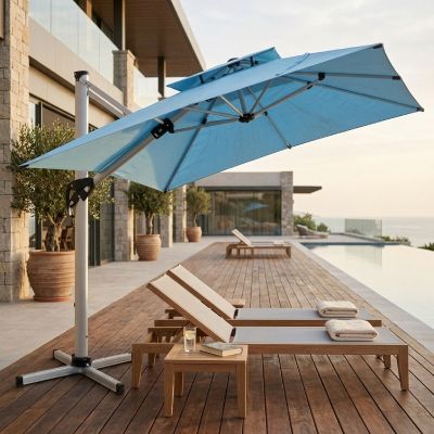 Parasol Capri - Aluminium - 3x3 m - Bleu