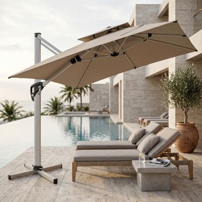 Parasol Capri - Aluminium - 3x3 m - Grège