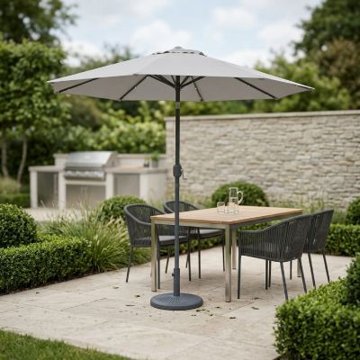 Parasol central LED Lurca - 2,7 m - Gris