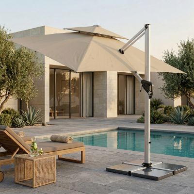 Parasol Leaf - Aluminium - 2,5 x 2,5 m - Beige