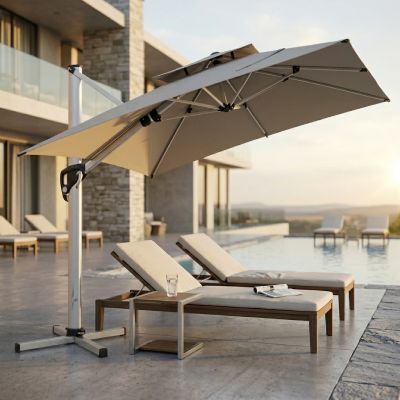Parasol Leaf - Aluminium - 2,5 x 2,5 m - Grège