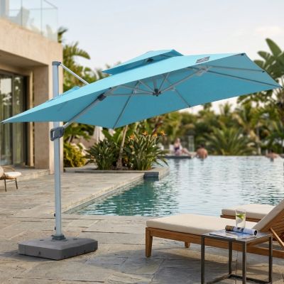Parasol Shadow - Aluminium - 3x3 m - Bleu