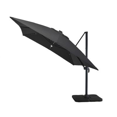Parasol Velvet LED - Aluminium - 3,5x3,5 m - Noir