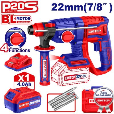 Perfo sds+20v 1b 4ah 22 brush+ac emtop  ELRH202081