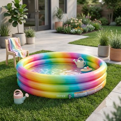 Piscine gonflable Intex - arc-en-ciel - 168x38 cm