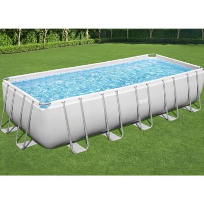 Piscine Hors Sol Rectangulaire Power Steel – 640 x 274 x 132 cm – Gris Clair