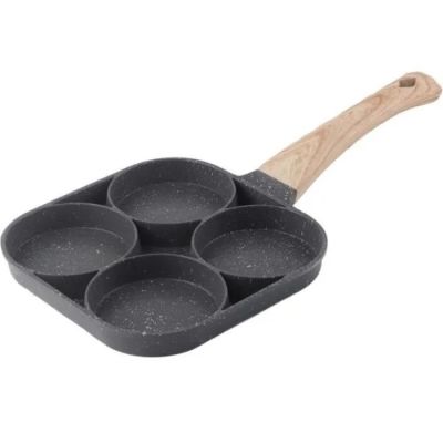 Poêle À Frire 4 Trous - Aluminium - NOIR