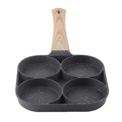 Poêle À Frire 4 Trous VINGVO - BPM0334 - Aluminium - NOIR