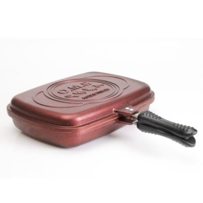 Poêle Grille Double Face OMS TITOU - 3215 - Rouge