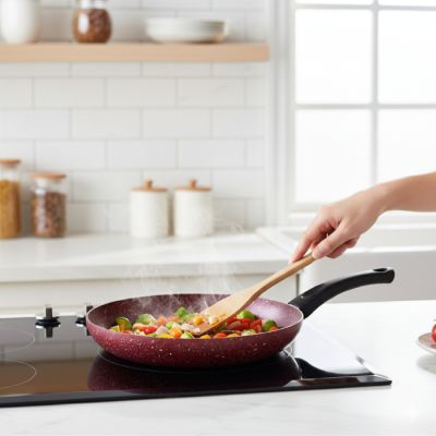 Poêle The Rock - 24 cm - Granite - Rouge 