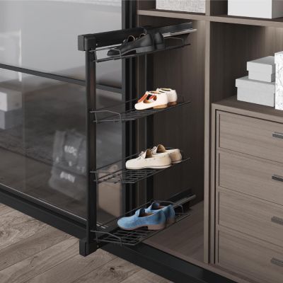 Porte Chaussures 4 Étages - S-6742-A - Aluminium - Anthracite - 325x475x960 mm