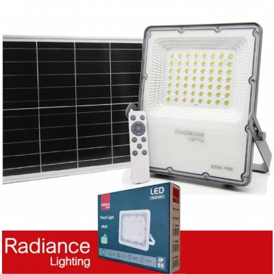 PROJECTEUR SOLAIRE LED 200W GRIS TK03 AVEC SON PANNEAU SOLAIRE - RADIANCE LIGHTING