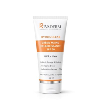 Crème mains RIVADERM HYDRA CLEAR - SPF30 - 50ML