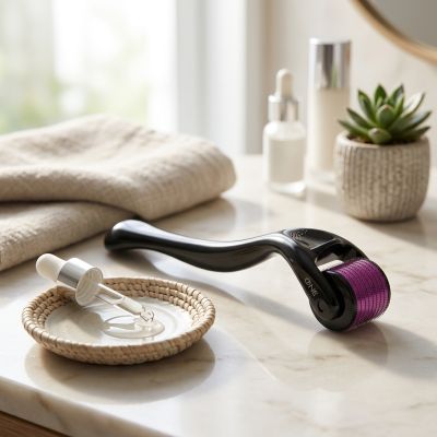 Rouleau de Massage et Soin Derma Roller pour Visage 0.25 mm