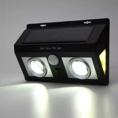 Lampe Solaire Extérieure LED 813B - Double COB - Avec Détecteur De Mouvement
