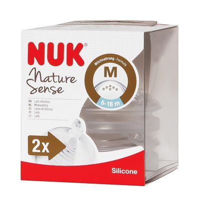 Tétine NUK - Nature Sense - 6 à 18M - taille M - 2 pièces
