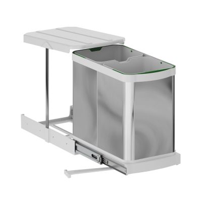 STARAX - Poubelle couliss s-2396-g 12+12 lt bacs inox automatique