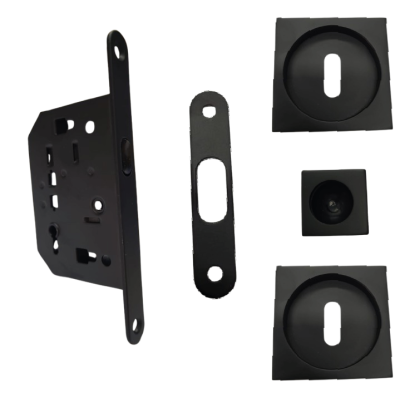KIT SERRURE Porte Coulissante SC6150KC NOIR Petit Trou CARRE STAP