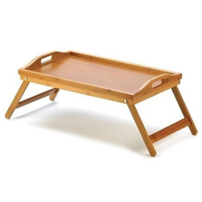 Plateau de lit - Bois - Table de lit - Pliante - 50X30 cm