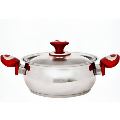 Marmite Hascevher - Inox 18/10 - rouge - 16cm - Turquie