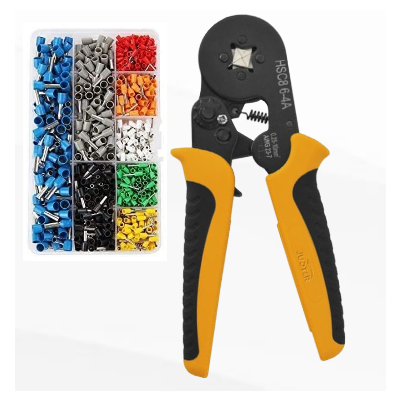 Pince à sertir - outils de sertissage de fil avec Cosse à manchon - 1200 pièces - JUSTER