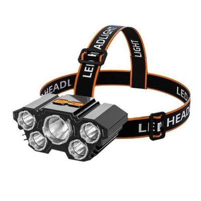 Lampe Frontale - Rechargeable - 5 Led - FT21