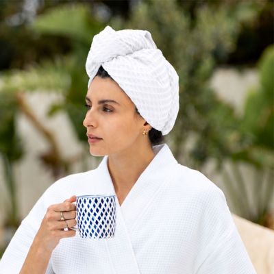 Serviette cheveux MON AURA - AZ54S - Blanc