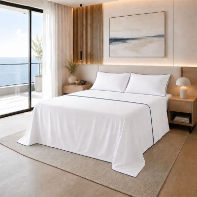 Set de lit satin de coton MON AURA - EEYDIH - Blanc