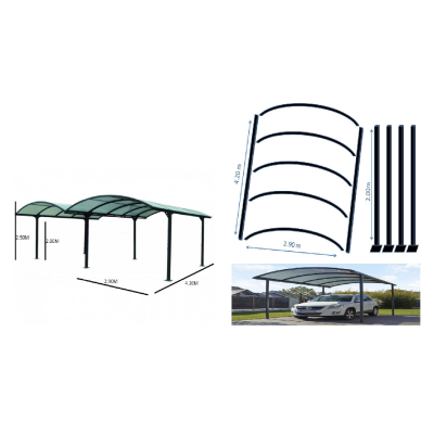 Structure métallique complète pour abri de voiture 4.20m x 2.90m modulable garantie 10 ans