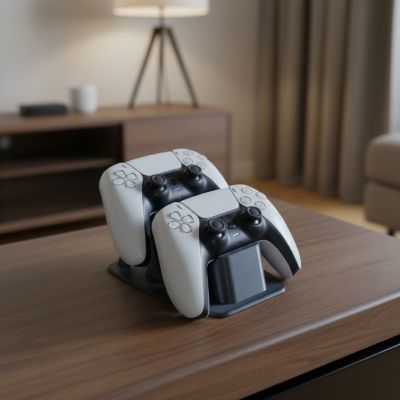 Support double manette PS5 - plastique - Noir