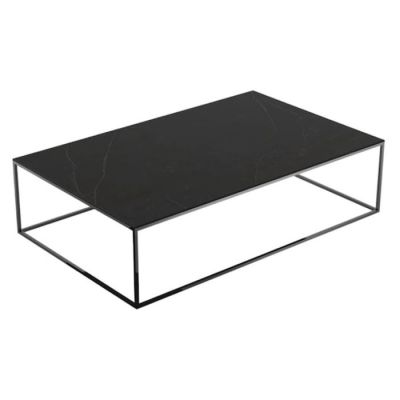 table basse - Bois mdf - acier - Noir - 90x50x35 cm