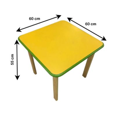 Table carrée Ranim Jaune - Prix Tunisie | Arkan.tn