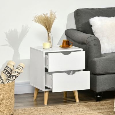 Table de nuit - 50x40x35 cm - Blanc