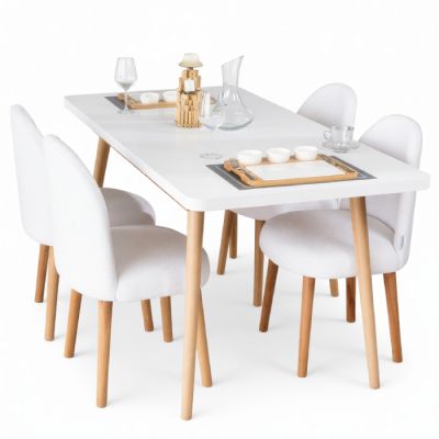 Table Extensible LEENA - MDF Stratifié - Blanc