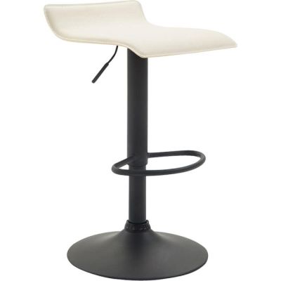 Tabouret de bar ROMAO - 41.5 cm x 41.5 cm x 65-87 cm - Grège 