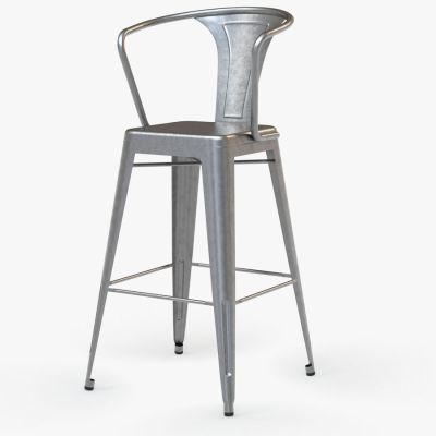 ESPACE HOME - tabouret ha - dim 44 x 110 x 44 cm-silver