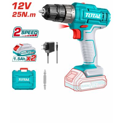 TOTAL Perceuse VISSEUSE sans fil a 2 BATTERIE TDLI1228