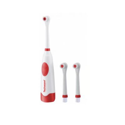 Brosse à Dents - TECHWOOD - À Piles + 3 Brossettes - TBAD-035