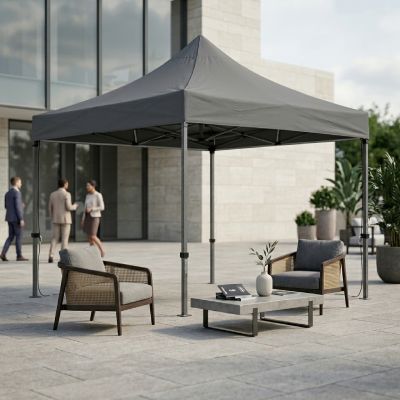 Tente Titan - acier Pro - 3x3 m - Gris