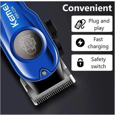 Tondeuse cheveux professionnelle Kemei - KM-234 - Bleu