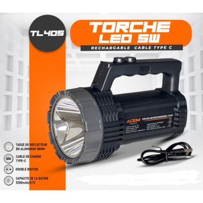 Torche LED Rechargeable - TL405 - 5W 