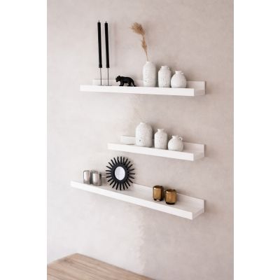 Trio d’étagères mini L Blanc 2x(80x10x4) + (50x10x4)