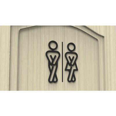 Plaque de porte de toilette V1