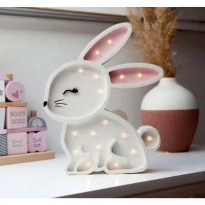 Veilleuse LED Lapin 3D en bois pour Enfants et Bébés