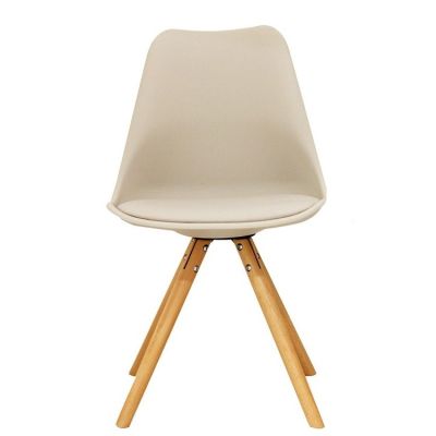 ESPACE HOME - chaise scandinave d'intérieur ou d'extérieur vintage - dim 48 x 82 x 54 cm-beige