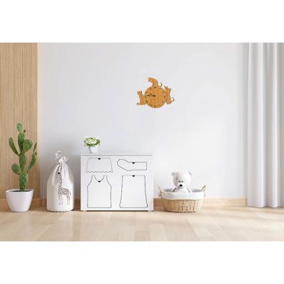 Horloge murale en bois - Cat wall clock