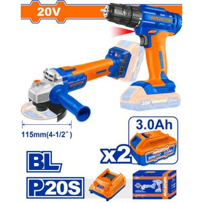 Kit Meuleuse 115mm + Visseuse Wadfow 20V -... | Arkan.tn
