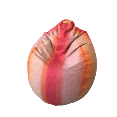 Pouf Poire Géant EU COSY - 90 x 120 cm - Rouge/beige/orange