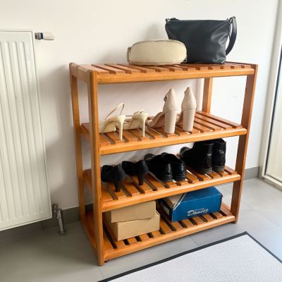 Meuble de rangement horizontal ouvert multi-usage 3E, noyer (75x37x75)