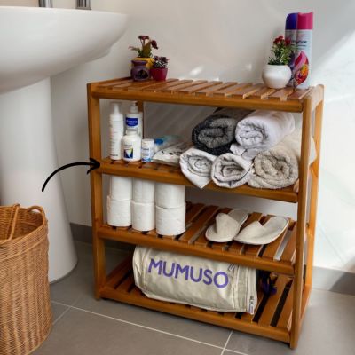 Meuble de rangement horizontal ouvert multi-usage 3E, noyer (75x37x75)